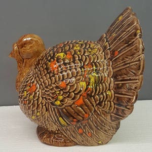 Ceramic Turkey Thanksgiving Turkey Ceramic Turkey Decoration Large Ceramic Turkey Thanksgiving Centerpiece Hand Glazed Turkey image 4