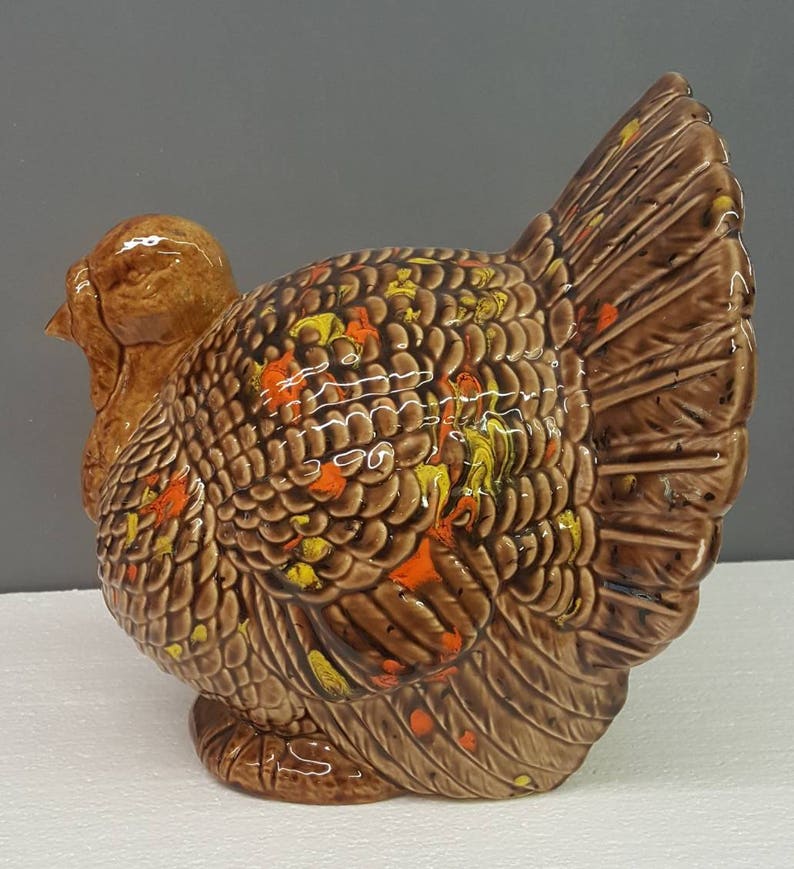 Ceramic Turkey Thanksgiving Turkey Ceramic Turkey Decoration Large Ceramic Turkey Thanksgiving Centerpiece Hand Glazed Turkey image 4