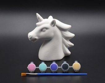 Unicorn Bank - Ceramic Bisque - Ready to Paint - DIY Craft Kit