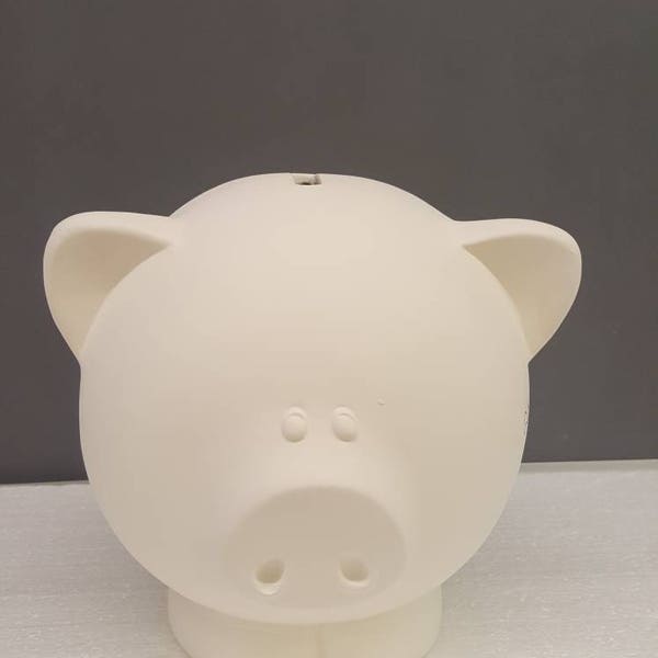 Ceramic Bisque Pig Bank - Ready to Paint Pig Bank - Piggy Bank - U Paint Bank - Pig - Ceramic Pig - Ceramic Bank - Kids Room  - Summer Craft