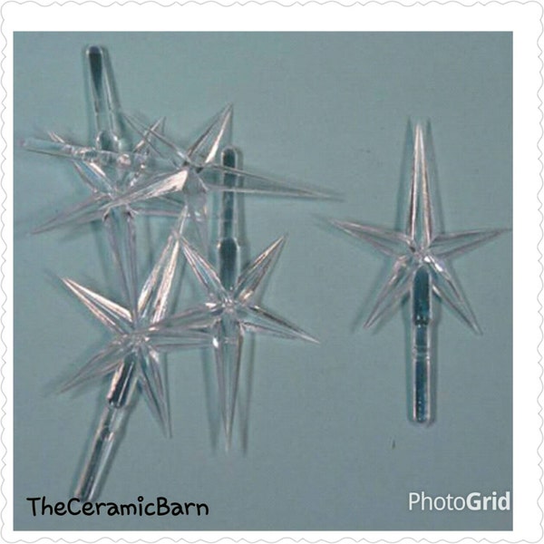 Medium Clear Modern pointed star for Ceramic Christmas Trees,  1 star