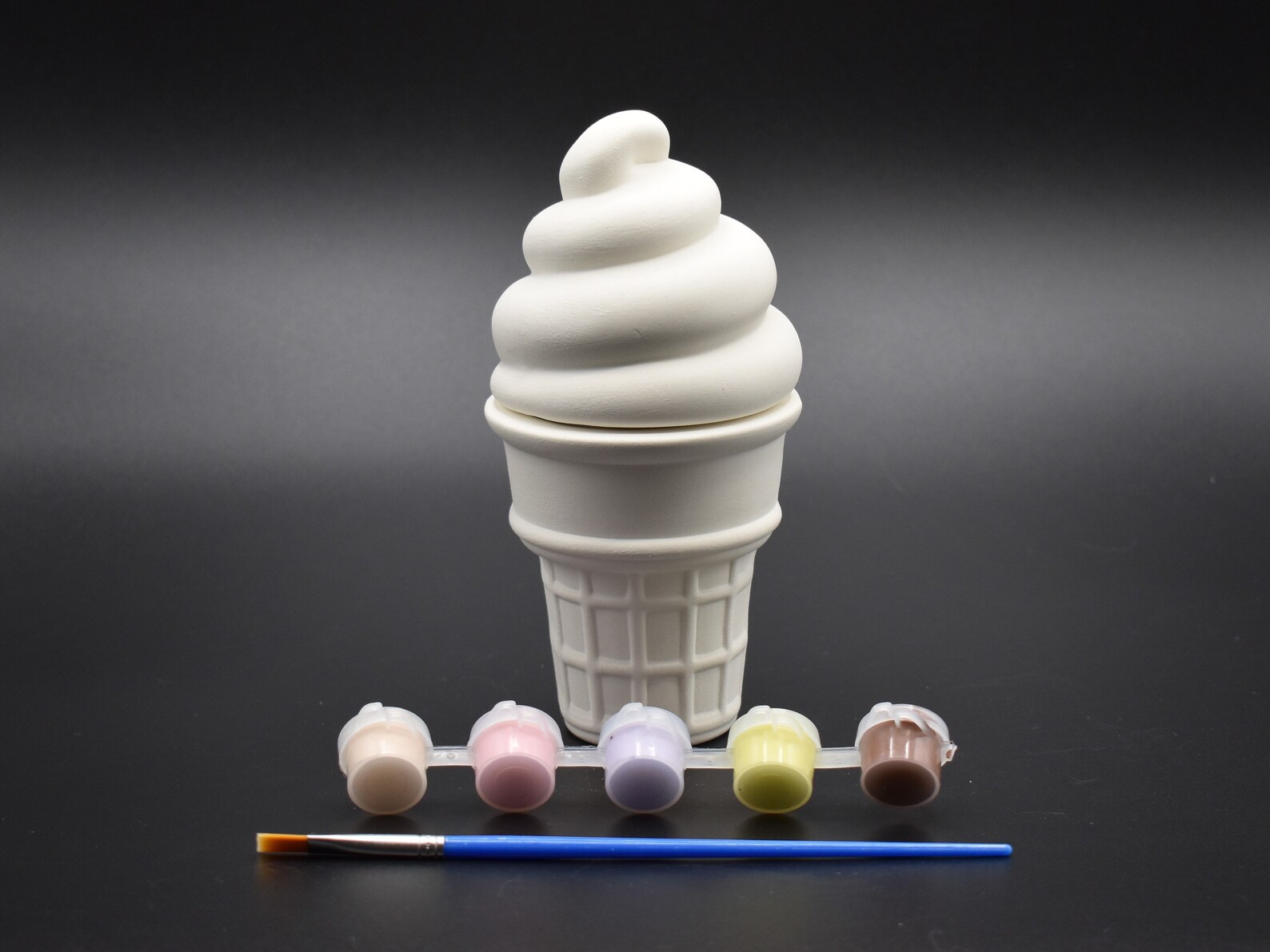 Ice Cream Cone Box Ceramic Bisque Ready to Paint Kit at Home Etsy