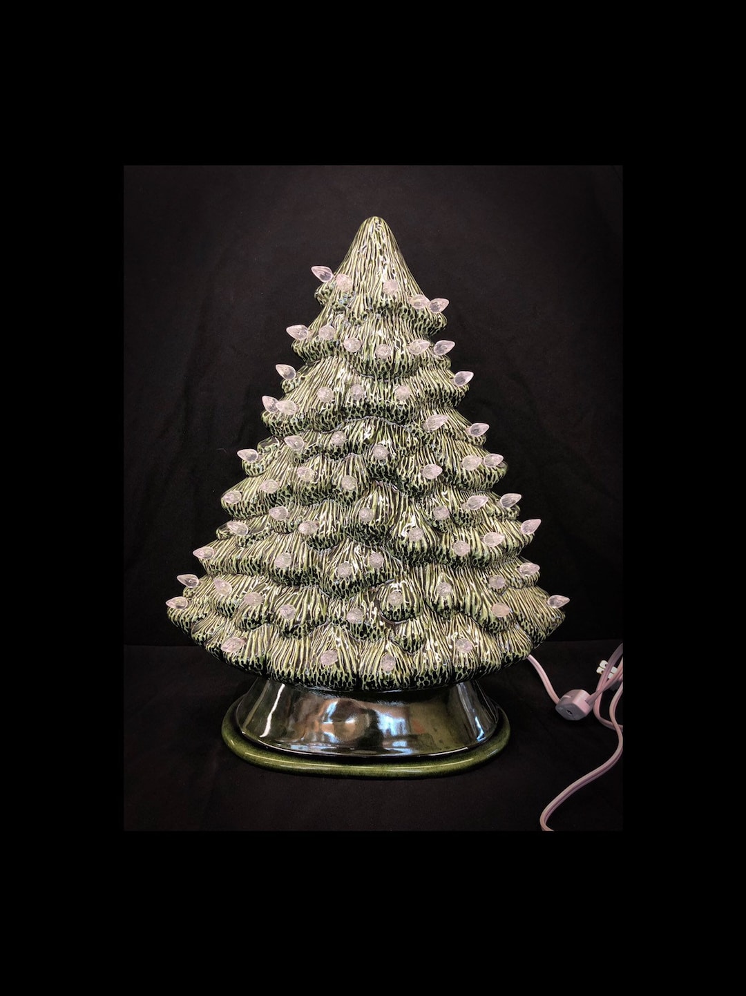 Hand Glazed Ceramic Christmas Tree: Medium Green Mantel Decor - Etsy