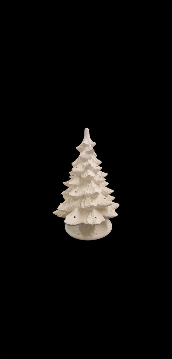 Ready to Paint DIY Ceramic Bisque Tree Shape Ornaments with Hanger for  Christmas Tree and Holiday Decoration | 12 Pack