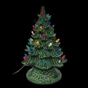Ceramic Christmas Tree 9 Inches Tall Light up For Christmas and Winter Decor