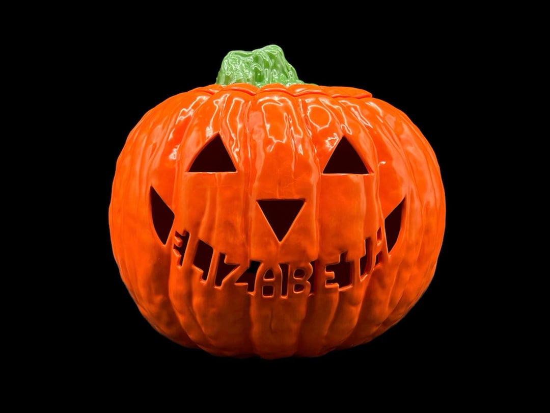 Personalized Ceramic Jack O Lantern: Large Glazed Halloween Pumpkin ...