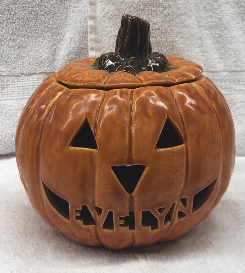 Small Ceramic Personalized Pumpkin 7 X 7 Etsy