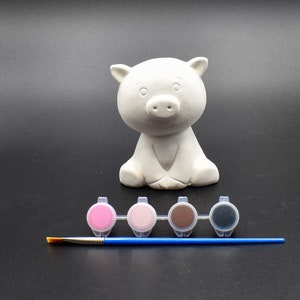 Pig Figurine - Ceramic Bisque - Ready to Paint - DIY Craft Kit