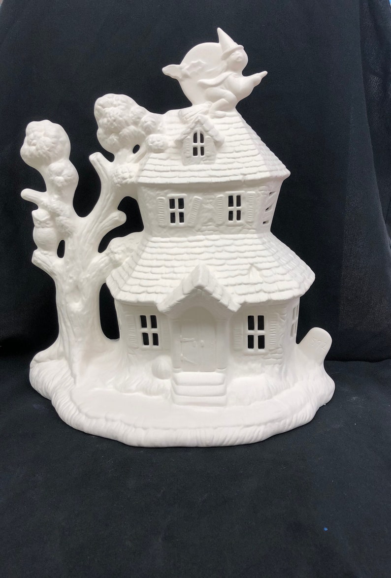 Ceramic Haunted House Ceramic Bisque House Bisque Ceramic Etsy