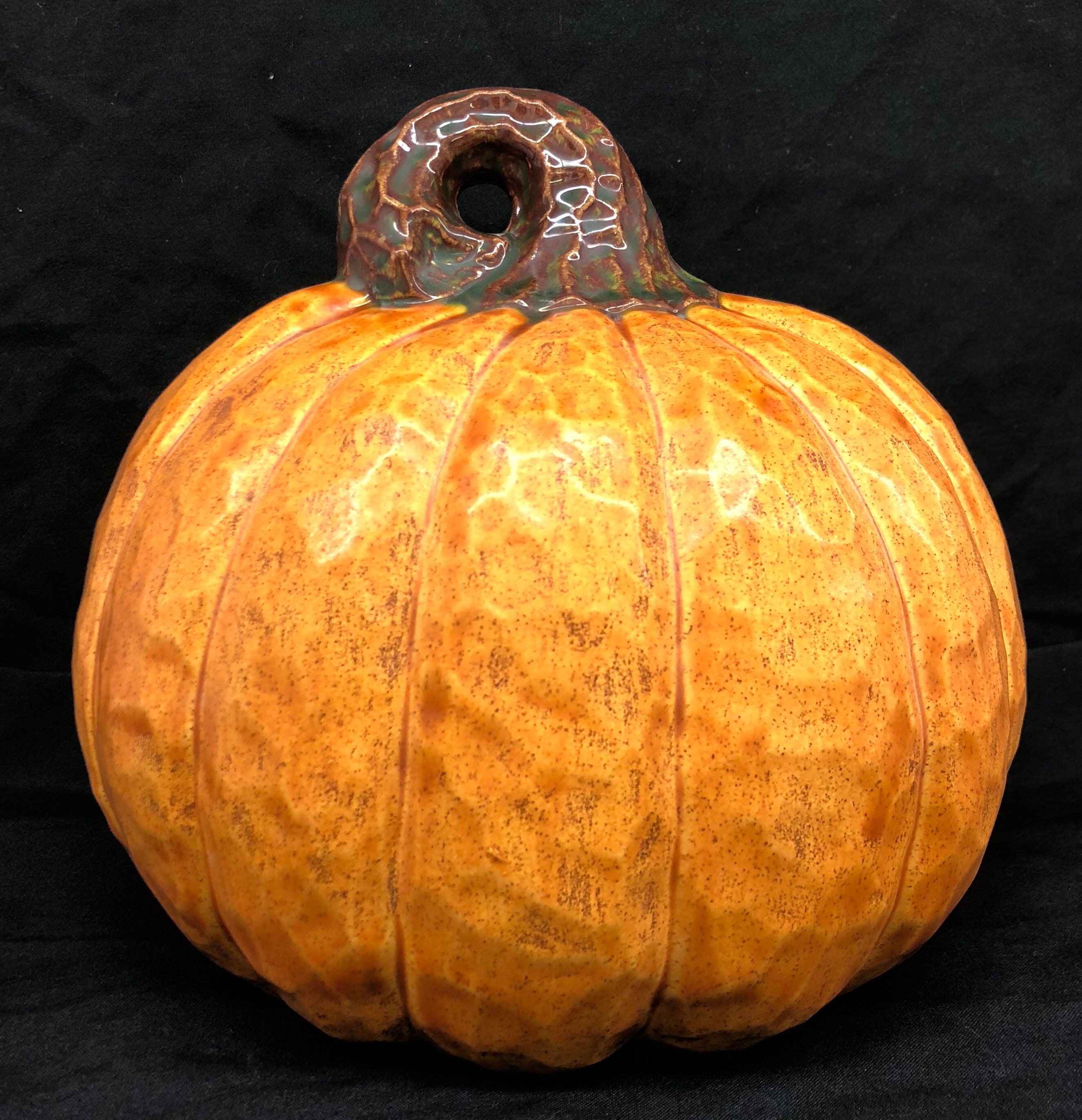 Ceramic Pumpkin Wittled Pumpkin Glazed Ceramic Pumpkin Etsy