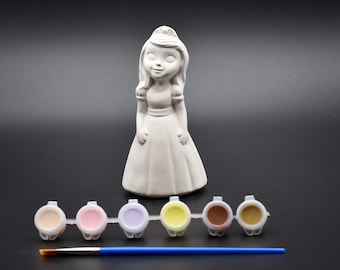 Princess Figurine - Ceramic Bisque - Ready to Paint - DIY Craft Kit