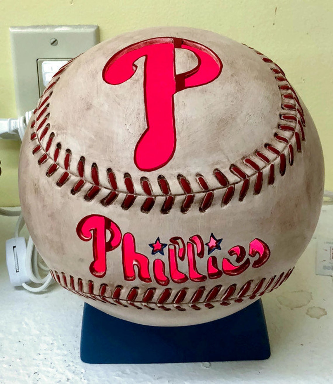 Ceramic Phillies Baseball Light Fathers Day Fathers Day Etsy