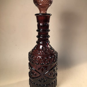 Vintage Jim Beam Amethyst Decanter with Original Stopper