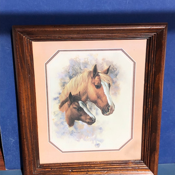 Mare and foal framed print