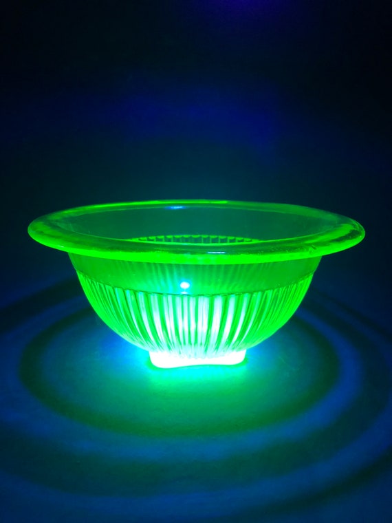 Vintage Uranium Glass Bowl Etsy