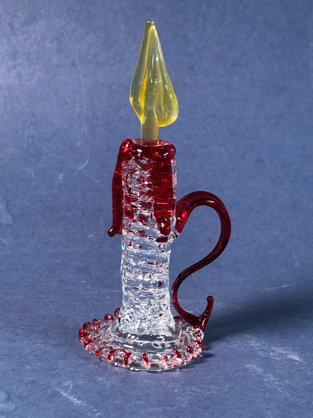 Vintage Spun Glass Christmas Candle Etsy