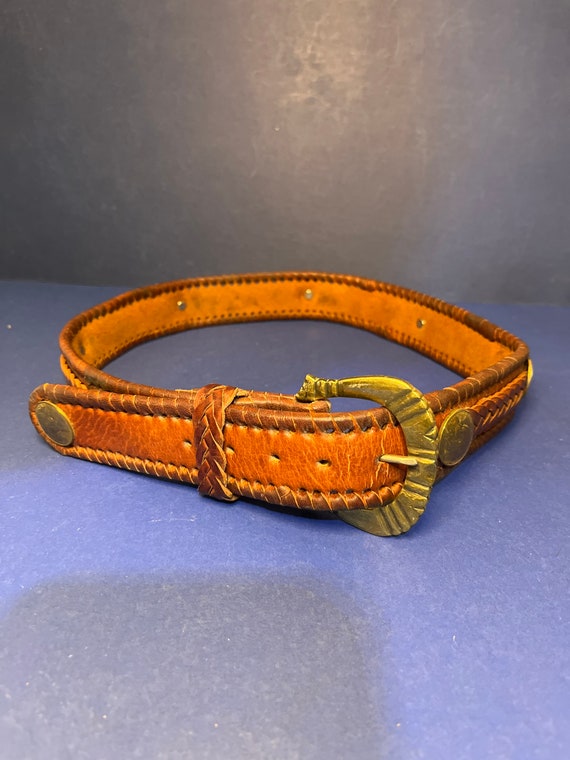 Vintage Four Winds Braided Leather Belt Handmade i