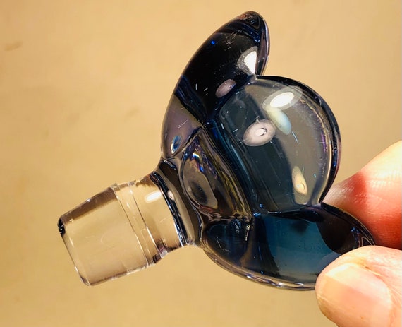 Vintage Blue Iridescent Perfume Bottle - image 7