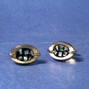 Swank Gold Tone Abalone Cufflinks
