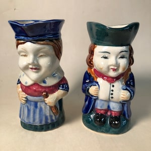 Pair of Vintage Toby Jug Creamers
