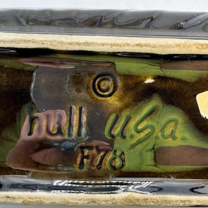 Vintage Hull Rectangular Brown w Green Glazed Indoor Planter
