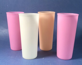 Set of Four Vintage Tupperware Tumblers Glasses