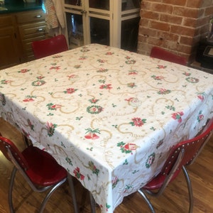 Nappe vintage en vinyle joyeux Noël