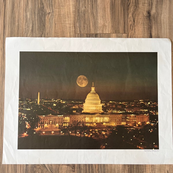 Vintage Print of DC Capitol Building