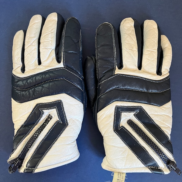 Vtg Aris Mens Med Blue/White Ski Gloves