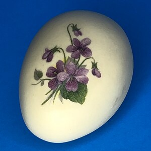 Vintage Ceramic Egg with Violets