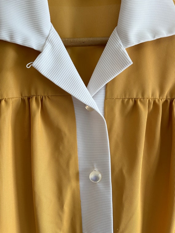 1960’s La Grace Diner Blouse Mustard Yellow - image 6