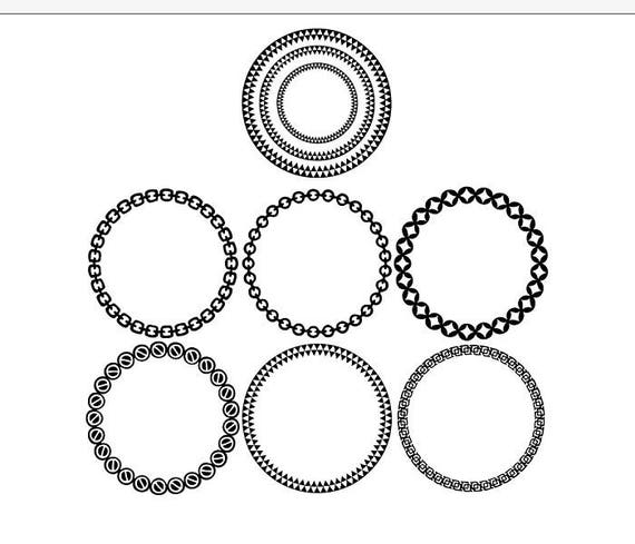 Download CIRCLE Monogram Vector Clipart pdf svg eps png dxf INSTANT ...