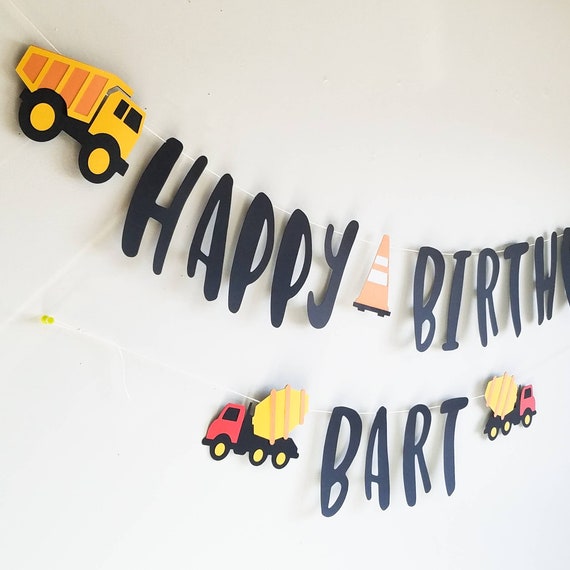 Construction Birthday Banner Construction Party Banner Dump Etsy