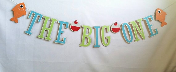 The Big One Fishing Banner 1st Birthday Banner Fishing Etsy