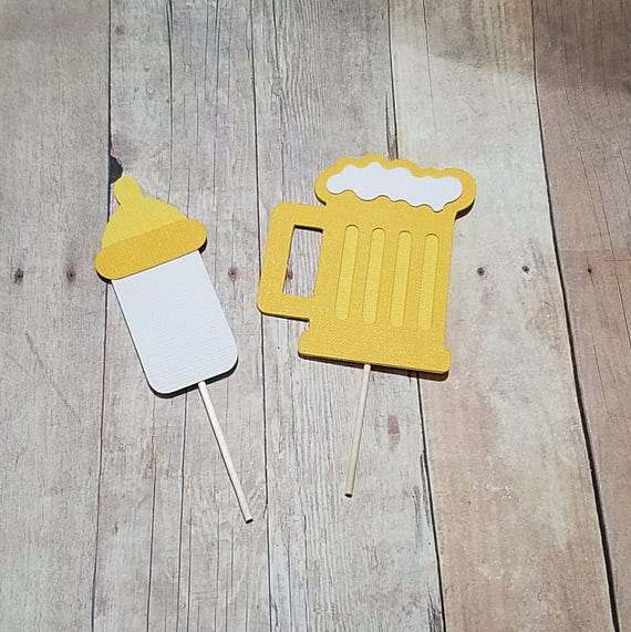12 Baby Brewing Cupcake Toppers, Coed Baby Shower Decorations, Baby Brewing Baby Shower, Brewing a Baby, Couples Shower, Daddy Shower Il_570xn