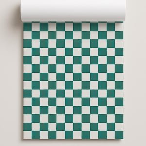 Checkers Contact Paper, teal & white