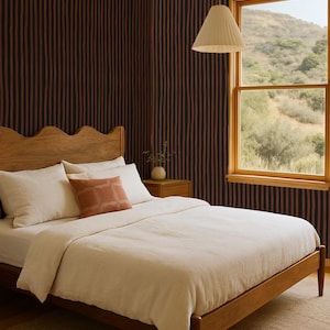 Dolce Stripe Wallpaper, black and chocolate brown