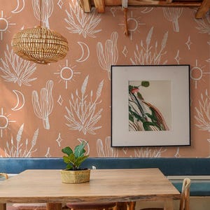 Desert Sky Wallpaper, terra cotta and white