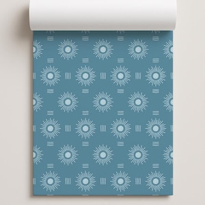 Sun Rays Contact Paper, denim blue