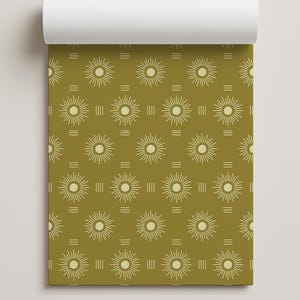 Sun Rays Contact Paper, olive green