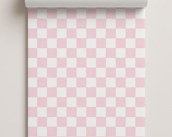 Checkers Contact Paper, pink & white