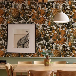 Juicy Fruit Wallpaper, white and mustard