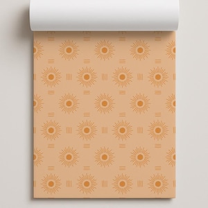 Sun Rays Contact Paper, peach and orange