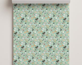 Papel de contacto de terrazo pintado, menta