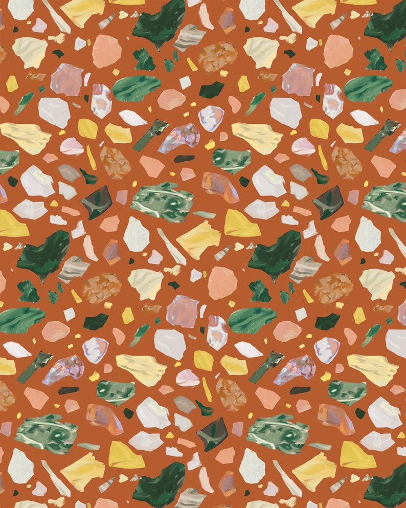 Bold Painted Terrazzo Contact Paper Peel & Stick Colorful | Etsy