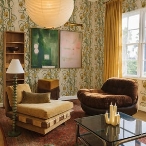 Campanas Wallpaper, tan and ocher