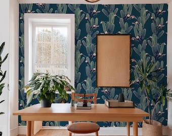 Los Cactus Wallpaper, blue
