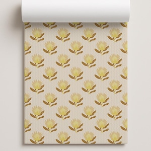 King Protea Contact Paper, neutral and brown mustard