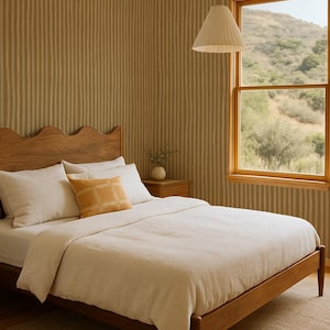 Dolce Stripe Wallpaper, mosterdgeel en boter