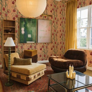 Campanas Wallpaper, peach and rust